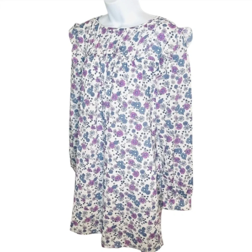 Modcloth Ditsy Floral Long Flutter Sleeves Prairie Sheath Dress Sz Large